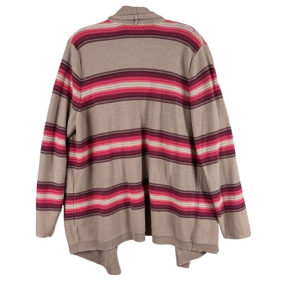 Old Navy Heavy Knit Cardigan Size XXL Brown Red Open Waterfall Casual Classic - Picture 2 of 10